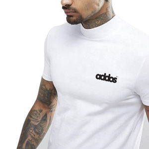Camiseta de gimnasio para hombre, de secado rápido, transpirable, 100% poliéster, logotipo personalizado, patrón sólido OEM, manga corta, estilo de punto - Product Image 4