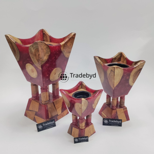 Tradebyd Handmade Wood Pine Bakhoor <b>Burner</b> Decorative Arabic Indian <b>Incense</b> <b>Holder</b> for Gifting - Product Image 1