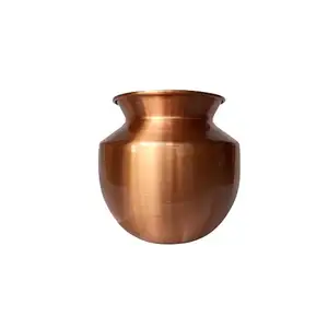 Pooja Lota en cuivre indien fabriqué à la main avec logo ou couvercle présentoir à base de boule antidérapante pot à eau décoratif en métal de qualité supérieure Lota