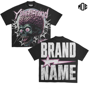 100% algodón de alta calidad para hombres Puff impresión camiseta fabricación algodón orgánico letra cráneo cerebro estampado en camisetas para hombres - Product Image 6