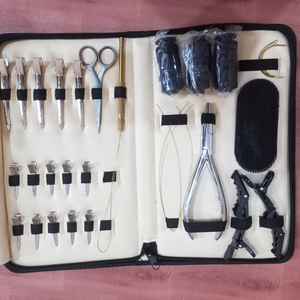 Kit de herramientas de extensión de cabello humano Juego de alicates de rebordear todo en uno Premium Kit de herramientas de extensión de cabello completo de acero inoxidable - Product Image 1