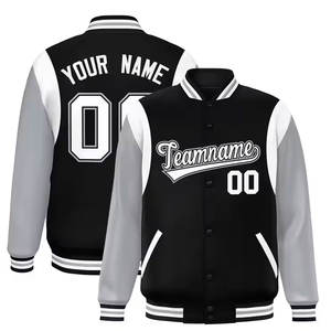 New Custom Mens Winter Casual <b>Coats</b> Personalized Polyester Fabric Warm Full Button Bomber Baseball Plus Size Men's Jackets - Product Image 2