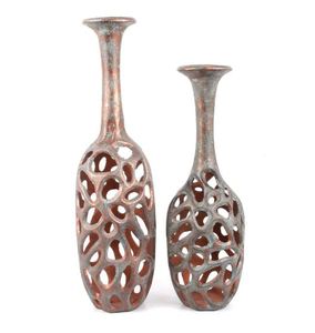 High Quality Handmade Aluminum Flower <b>Vase</b> with Modern Design Antiqued Finishing and <b>Unique</b> Holes Best Selling Product - Product Image 6