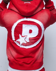 Latest <b>Design</b> Printed Winter Distressed Patch Fleece High Quality Men Jogger Set Comfortable Tracksuit Low MOQ Best Supplier - Product Image 3