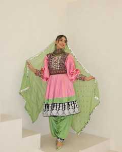 ชุดเดรส kuchi ชนเผ่าวินเทจแบบดั้งเดิมอัฟกานิสถาน/ปากีสถานชุดปาร์ตี้หลากสีมีซิปตกแต่งด้วยกระดุมเอวธรรมชาติ - Product Image 2