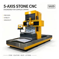 Machine de gravure sur pierre CNC à 5 axes verticaux avec commande PLC et fonctionnement automatique pour la sculpture 3D du marbre et du granit