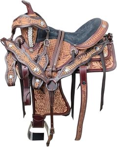 Selle Western Turquoise - Barrel Racing / Pleasure / Trail - Taille Sur Mesure
