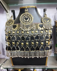 El mejor precio, conjunto de joyería afgana ligera y resistente, collar Vintage, pendientes, forma personalizada para mujeres y niñas, gran oferta para boda - Product Image 5