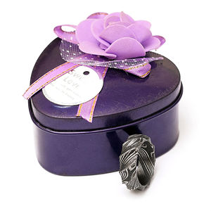 Anillo Burraq Clásico de Acero de Damasco Hecho a Mano con Caja de Anillo, Regalo Perfecto para Papá, Esposo, Novio, Soporte OEM, Personalización - Product Image 5