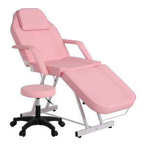 Camilla de Masaje Ajustable de 3 Secciones con Taburete Hidráulico y Reposacabezas Extraíble para Uso en Salones de Belleza, Tatuajes y Spas - Product Image 1