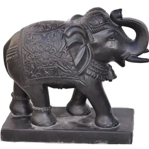天然石雕白色大理石玛瑙雕刻大象雕像出售批发价格制造商在印度