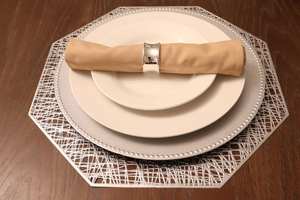 Ronds de serviette en rotin Décor de table en osier Ronds de serviette élégants pour table à manger - Product Image 4