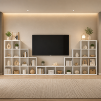 Étagère Modulaire Cubique Moderne avec Panneaux – Meuble de Rangement et de Présentation en Bois Gain de Place pour Salon et Hôtel