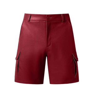 2025 High Quality Genuine Leather <b>Men's</b> Shorts Lambskin Leather Customized Colors Durable Button Fly <b>Pouch</b> Gym Running - Product Image 3