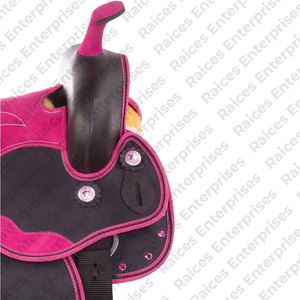 Venta al por mayor de alta calidad caballo inglés sillín profesional de cuero duradero inglés carreras montar ecuestre caballo cuero sillín - Product Image 5