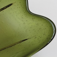 Plateau en verre soufflé à la main vert olive Bixuan, bord ondulé sculptural, plateau à fruits, centre de table, décoration pour la maison, l'hôtel, le restaurant