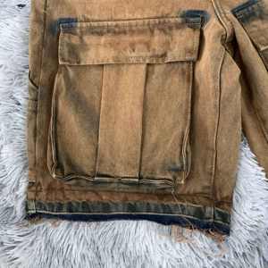 Short décontracté taille haute pour hommes, délavé à l'acide, fabricant de shorts cargo courts d'été pour hommes - Product Image 2
