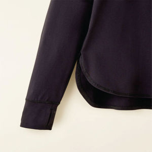 92% 8% โพลีเอสเตอร์รีไซเคิลสำหรับผู้หญิงเสื้อยืดแขนยาวระบายอากาศสีดำรัดรูปแห้งเร็วป้องกันกลิ่น - Product Image 5