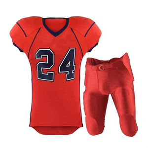 Camiseta de fútbol americano con sublimación personalizada, conjunto de pantalones, ropa deportiva estampada, uniforme para entrenamiento, ropa de equipo de manga corta - Product Image 6