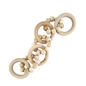 Decoración de cadena de madera tallada a mano acento de nudo de madera para estantería escritorio mesa de centro granja sala de estar ornamento negro - Product Image 5