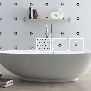 กระเบื้องโมเสคดีไซน์คลาสสิก ทนทานต่อการกระแทก สีขาวดำด้าน  แบบเต็มแผ่น  กันลื่น  ผิวมันเงาและด้าน - Product Image 6