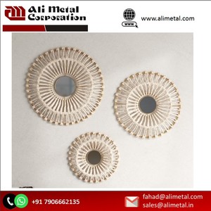 Unique Modern wall <b>art</b> Gold Metal <b>Frame</b> Wall Mirrors Large Glass Design for Bedroom Decorative Purpose and fully customizable. - Product Image 5