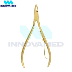 Cortador de uñas para cutículas de dedo de hoja curva ligero antideslizante duradero con apertura de mandíbula ancha acabado dorado servicio OEM/ODM - Product Image 3