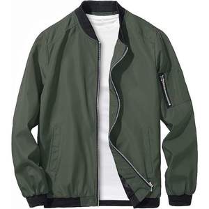 Vestes de mode pour hommes de haute qualité, motif uni, fermeture éclair, col montant, vestes élégantes de style streetwear, vestes de printemps - Product Image 4