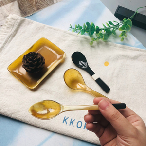 Mini caviar display serving <b>spoons</b> wholesale natural horn accessories for restaurants bars serveware - Product Image 6