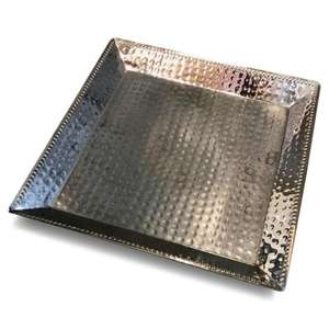 Plateau de service en acier inoxydable au design martelé pour l'hôtellerie et la restauration - Product Image 1