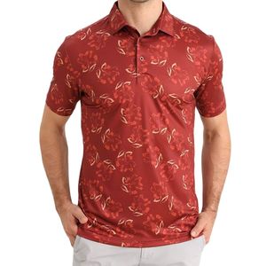 Acheter OEM ODM Tissu extensible respirant à manches courtes en mélange de polyester et spandex Design personnalisé polos de golf pour hommes - Product Image 4