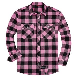 Classique hommes automne décontracté Tartan Plaid tricoté 100% coton Anti-rides à manches longues chaud flanelle chemise boutonnée - Product Image 1