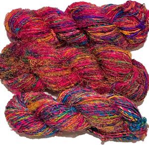 Hilo de Seda Sari Multicolor Hilado en Anillo Disponible en Madejas Hechas a Medida, para Tejer, para la Industria Textil - Product Image 4