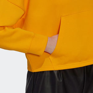Ensemble de survêtement décontracté pour femmes, sweat-shirt jaune et pantalon de jogging noir, tenue de rue, logo personnalisé, deux pièces - Product Image 3