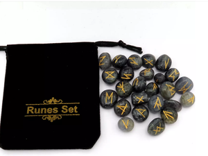 Juego de runas caídas de piedra de iolita natural al por mayor piedras preciosas de cristal estilo Feng Shui para curar piedras de runas minerales - Product Image 4