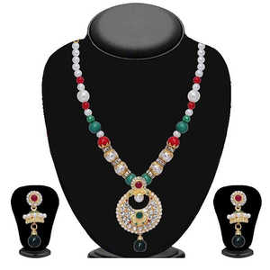 Ensemble de bijoux de mode Soha Collier de perles de pierre multicolores - Product Image 1