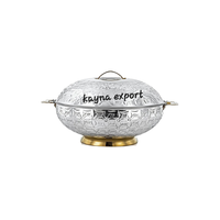 Casserole classique isolée en acier inoxydable émaillé de 24 cm de diamètre, compatible avec tous les types de cuisinières, pour servir des plats chauds, idéale pour le Ramadan, avec couvercle, lavage à la main