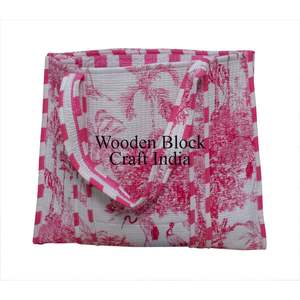 Sac fourre-tout matelassé fait main pour femme, nouveau style bohème vintage, doublure en coton, fermeture ouverte, imprimé, pour le shopping et les voyages - Product Image 6