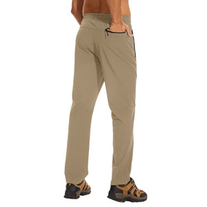 Custom <b>Men's</b> Straight Knitted <b>Stretch</b> Eco-Friendly Breathable Casual Sweatpants with Zipper Pockets 100% Cotton Fabric - Product Image 2