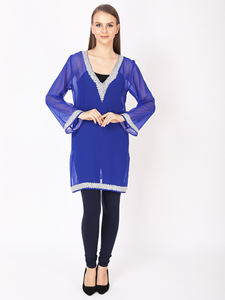 England <b>Ladies</b> Fashionable <b>Sparkly</b> Sequin Blouse Women Kurti <b>Top</b> Handmade Embroidered Premium Quality Evening Club Party Wear - Product Image 4