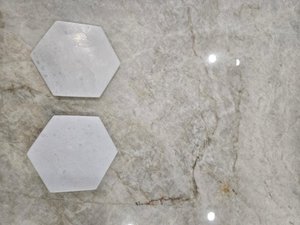 Elegant Green Grey White Marble Coaster Set Natural Stone Tableware For Coffee And Drinks - Product Image 3