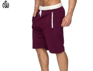 OEM al por mayor 100% algodón pantalones cortos de lana de los hombres personalizados de verano de rizo francés con impresión sólida diseño liso - Product Image 2