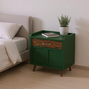 Table de chevet en bois massif de haute qualité au design minimaliste fabriqué en Indonésie pour meubles de chambre à coucher, meubles de maison - Product Image 1