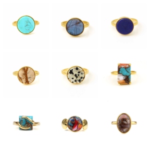 Hot Selling 12mm Solid 925 Sterling Silver 18K Gold <b>Filled</b> <b>Cushion</b> Shape Women's Designer Ring Multi Spiny Oyster Turquoise Ring - Product Image 5