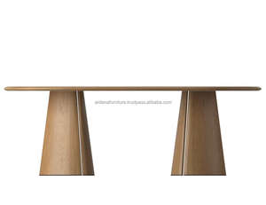 ชุดโต๊ะรับประทานอาหารทรงวงรี ดีไซน์เรียบง่ายทันสมัย ทำจากไม้เนื้อแข็งคุณภาพสูง เหมาะสำหรับบ้าน โรงแรม บ้านไร่ วิลล่า ห้องรับประทานอาหาร และห้องนั่งเล่น - Product Image 1