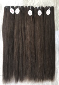 Mechones de cabello humano sin procesar, Color camboyano sin procesar, n. ° 2, mechones de pelo liso, cutícula virgen, extensiones de cabello humano virgen Alineación - Product Image 2