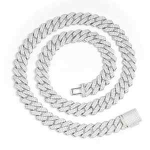 VVS Moissanite Hip Hop Cuban Link Chain 14mm Iced Out Round Cut Diamond Style pour homme en argent sterling 925 - Product Image 5