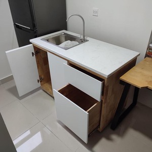 Meuble bas de cuisine moderne Modèle 002-120x60x80cm en acier inoxydable et panneau mélaminé pour îlots en appartements TBD68002 - Product Image 2