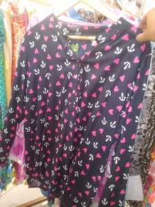 2025 vente en gros coupe ample femmes rose tunique florale à manches longues col en v Blouse avec bouton patte été Resort porter haut - Product Image 2