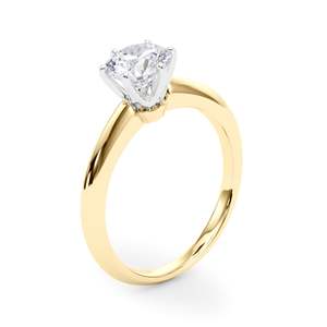 Bague de fiançailles solitaire en diamant coupe princesse pour femme - Product Image 2